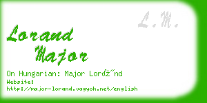 lorand major business card